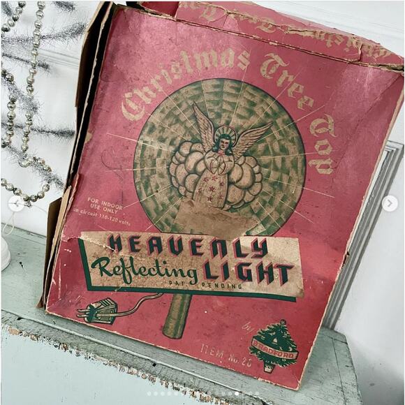 Vtg Christmas Angel Heavenly Reflecting Light Tree Topper Reflector UNTESTED - Picture 2 of 10